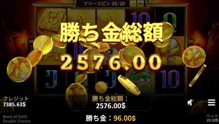 2,576ドル獲得 2,576ドル獲得