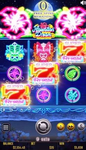 ここまでの獲得賞金$5,838! 9セット目も無事に赤777が揃う