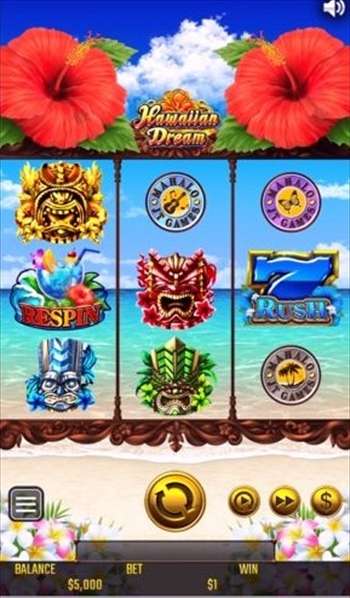 得意のハワイアンドリームで勝負! 「ハワイアンドリーム」画面
