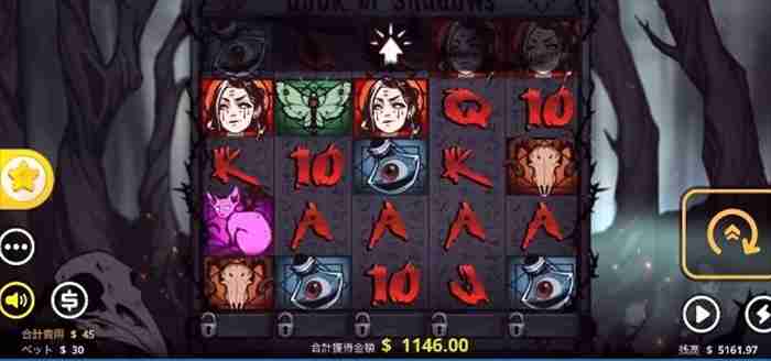 マイナス$4,242 BOOK OF SHADOWSゲーム画面