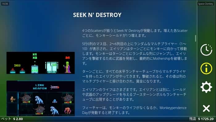 モンスターがモンキーと隣接するとゲームオーバー! Seek N' Destroyの説明