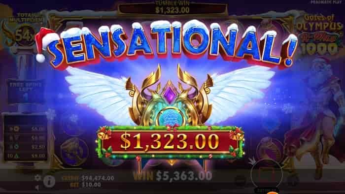 一撃1323ドル! 一撃1323ドルのセンセーショナルウィン